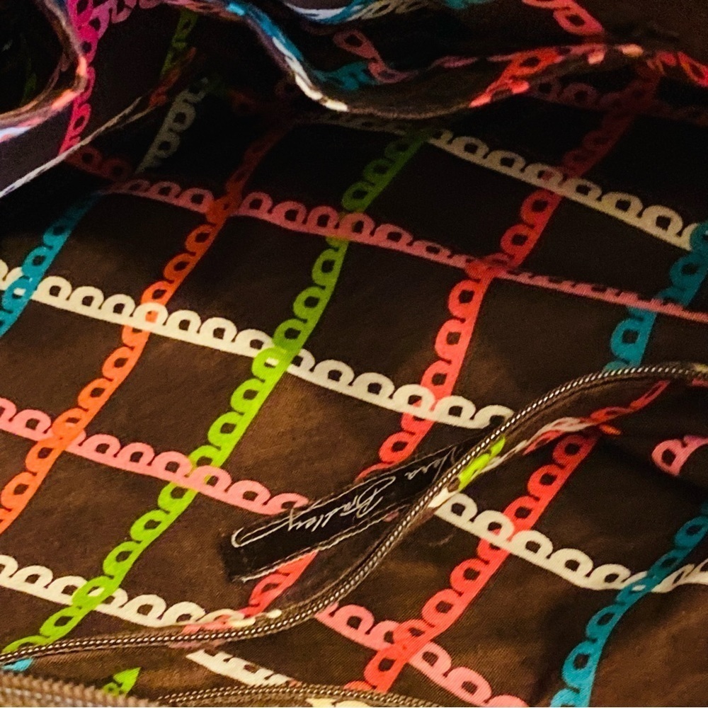 Vera Bradley Floral Quilted Brown LOLA Tote Purse Handbag Leather Straps Bottom - Picture 12 of 16